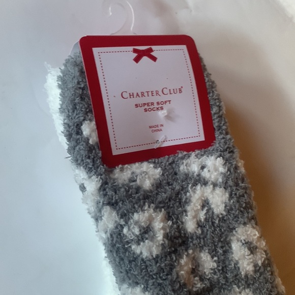 New Charter Club Womens Buffalo Plaid Fuzzy Butter Socks - Picture 3 of 5